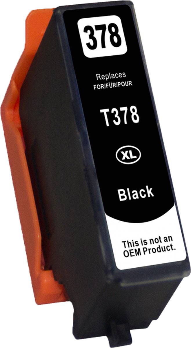 Inktcartridge Geschikt voor Epson 378XL | 1x Zwart - Met Chip - Epson 378 - Geschikt voor Printers: Epson Expression Photo XP-8500 - XP-8505 - XP-8600 - XP-8605 - XP-8606