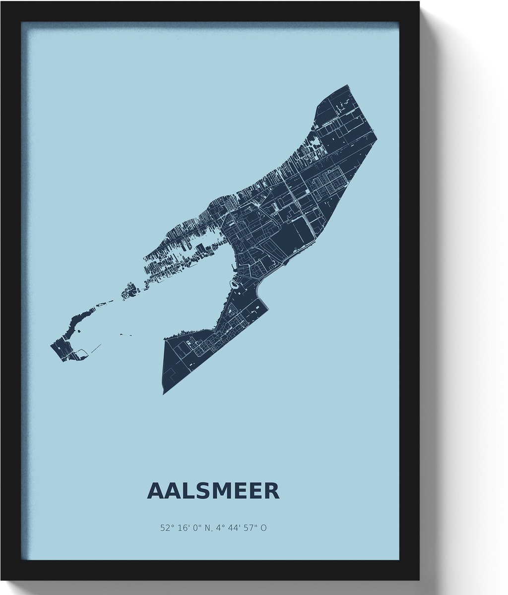 Poster Aalsmeer A3 - 30 x 42 cm - Blauw (Exclusief Lijst)