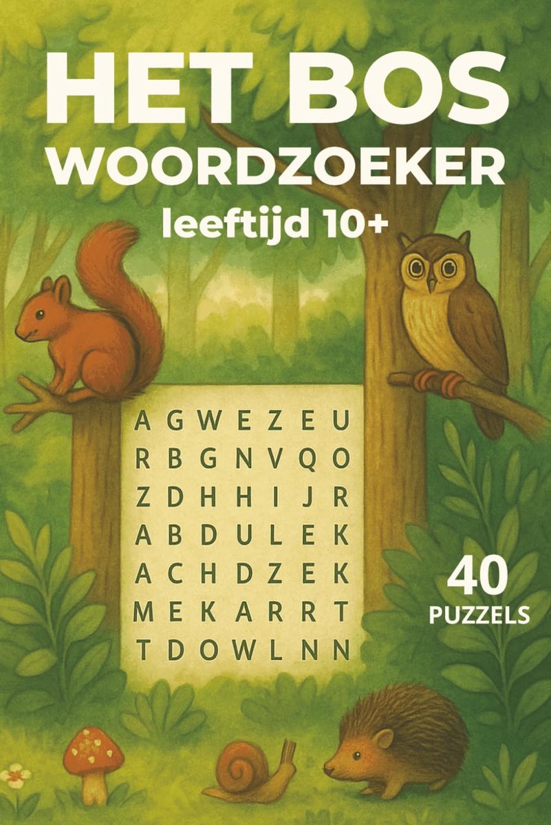 Bos Woordzoekers voor Kinderen vanaf 10: 40 Leerzame Puzzels over Bomen, Planten en Dieren