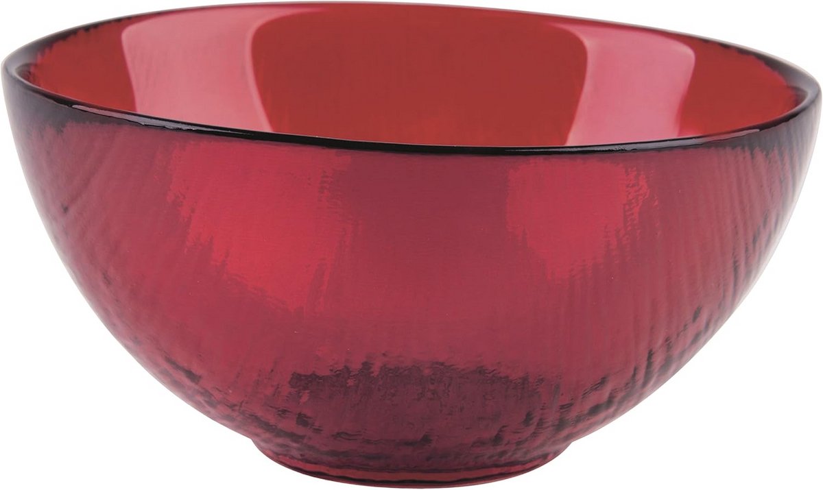 Glas schaal rood krasbestendig 13 cm