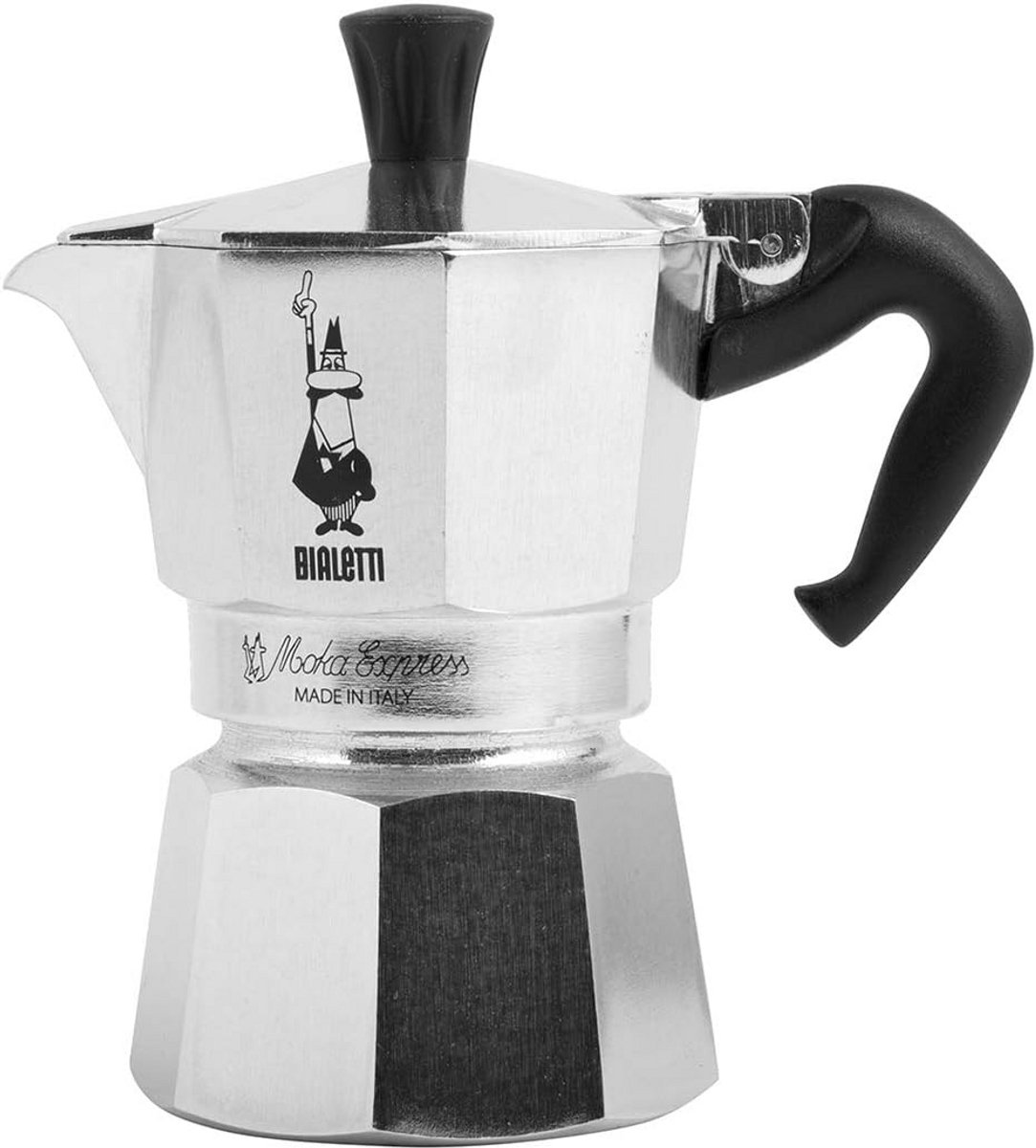 Moka Express Aluminium Espresso Maker voor Gas en Elektrisch Fornuis, 1 Kopje