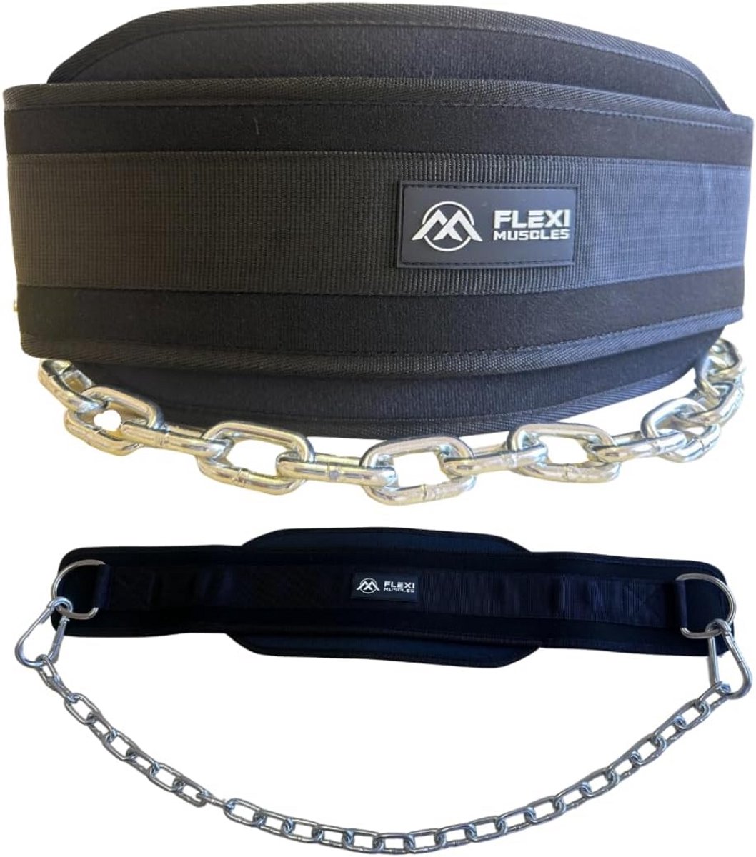 Dip Belt met Ketting voor Gewichtheffen - Krachttraining en Progressieve Overbelasting