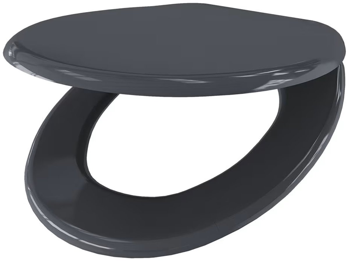UNIT 24-TOILETBRIL MET SOFT-CLOSE DEKSEL-QUICK RELEASE (SNEL ONTGRENDELINGSFUNCTIE)-ANTIBACTERIEEL-DUROPLAST-KRASBESTENDING- ZWARE, STEVIGE EN ROBUUSTE TOILETBRIL-GRIJS