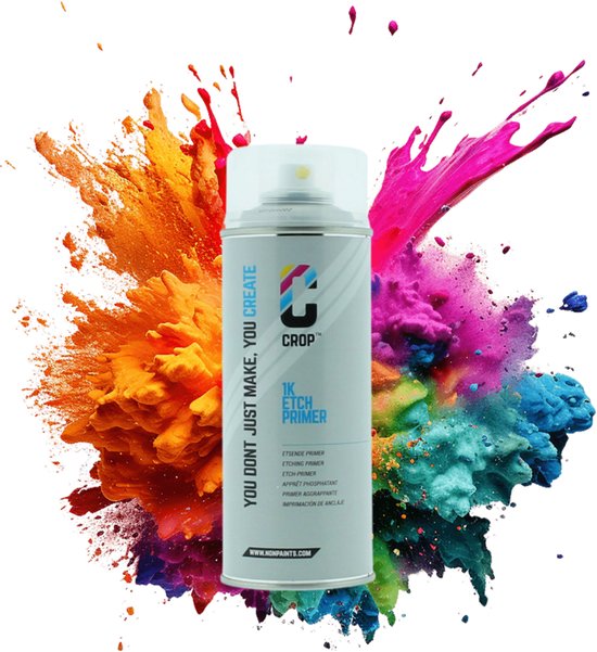 Base de maquillage mordançant CROP en aérosol - 400 ml - 2 m² - Séchage rapide - Apprêt d'adhérence pour aluminium, Zinc, Fer et acier - Apprêt en Peinture pour couche de fond - Qualité Premium
