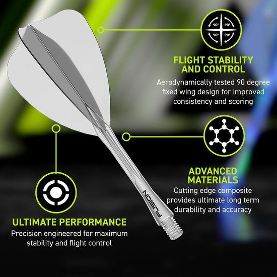 Winmau Fusion Arrow Clear - Dart Flights van Winmau — afbeelding 3