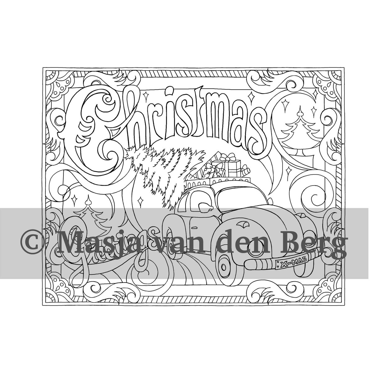 Masja van den Berg - Masja's Christmas - Kerst - kleurboek - kleuren voor volwassenen — afbeelding 2