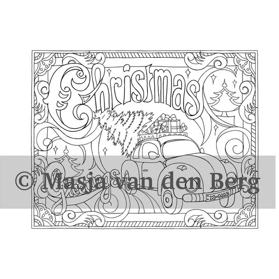 Masja van den Berg - Masja's Christmas - Kerst - kleurboek - kleuren voor volwassenen