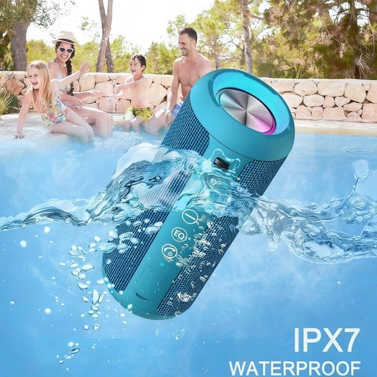 Draagbare Bluetooth Speaker - Mini Wireless Speaker Met LED-licht - Waterdichte Bluetooth Box Met 360° Surround Sound - Ondersteunt AUX TF-kaart En TWS Stereo Koppeling - Lange Batterijduur Met Diepe Bas - Geschikt Voor Buiten Strand En Feesten — afbeelding 3