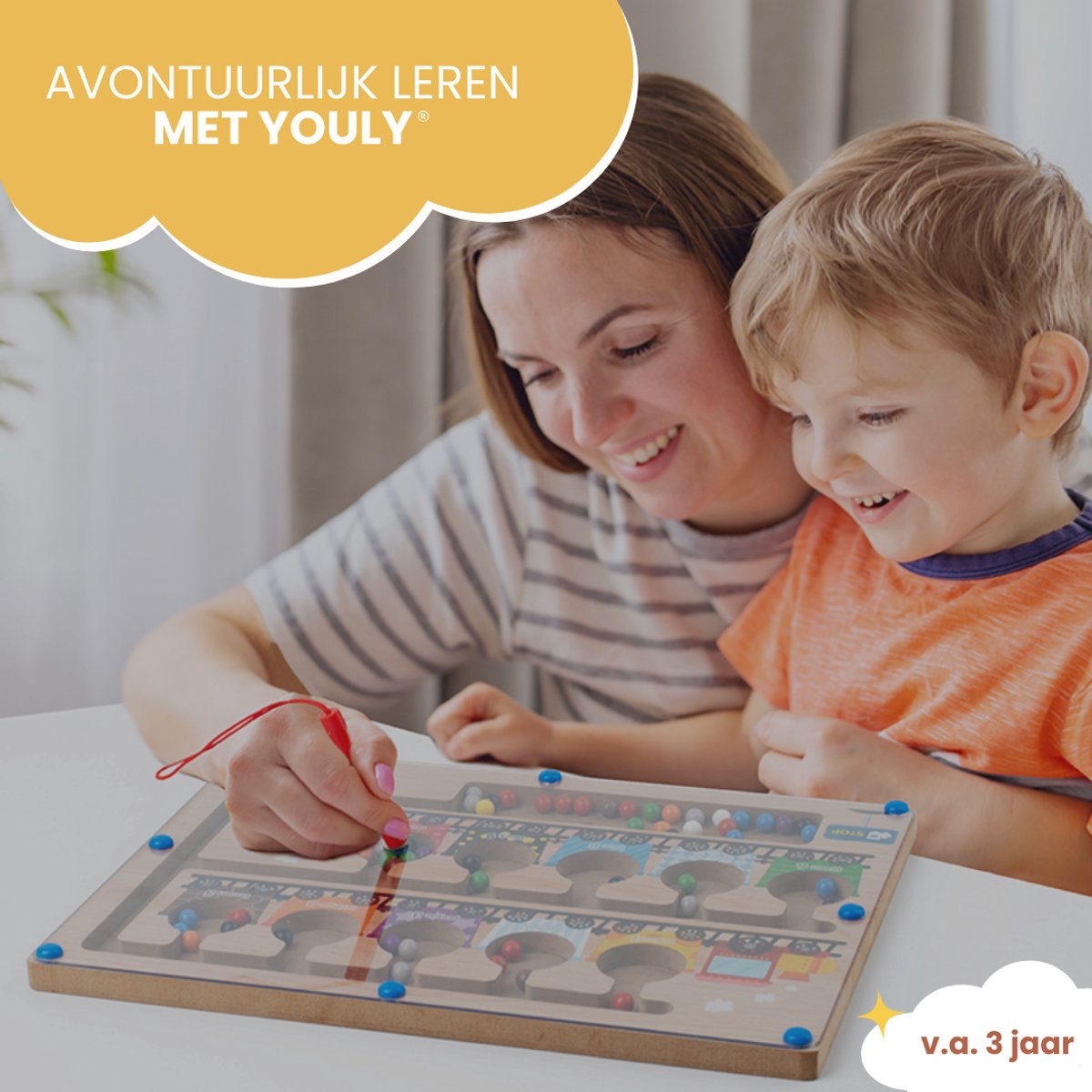 Youly® Magnetisch Doolhof Houten Speelgoed – Educatief Montessori Speelgoed voor Kinderen vanaf 3 jaar - Trein Editie — afbeelding 6