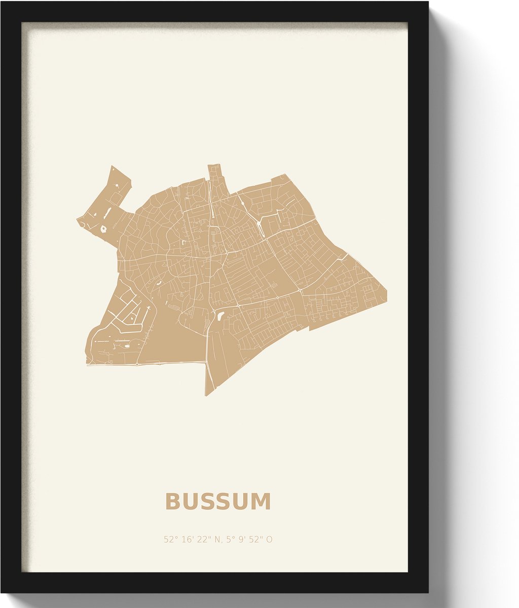Poster Bussum A2 - 42 x 59,4 cm - Beige (Exclusief Lijst)