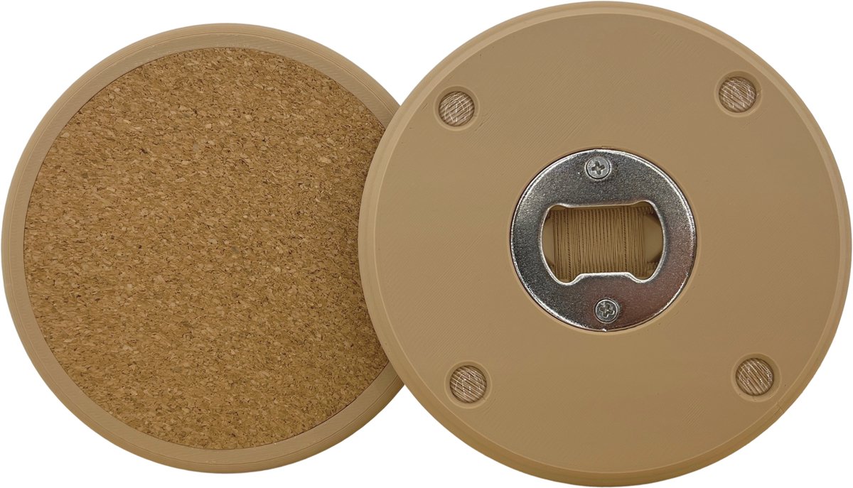Openzetter - Lattebruin - Flesopener en Onderzetter - set van 6