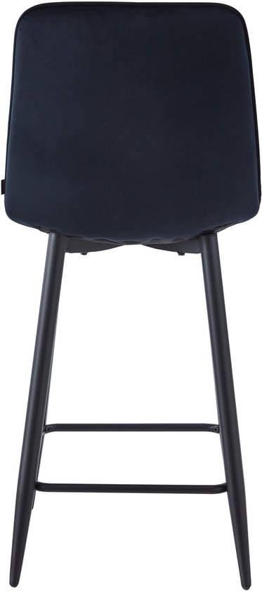 Colenis® - Tabouret de bar Luciano - Set de 2 - Zwart - Velours - Velours - Design