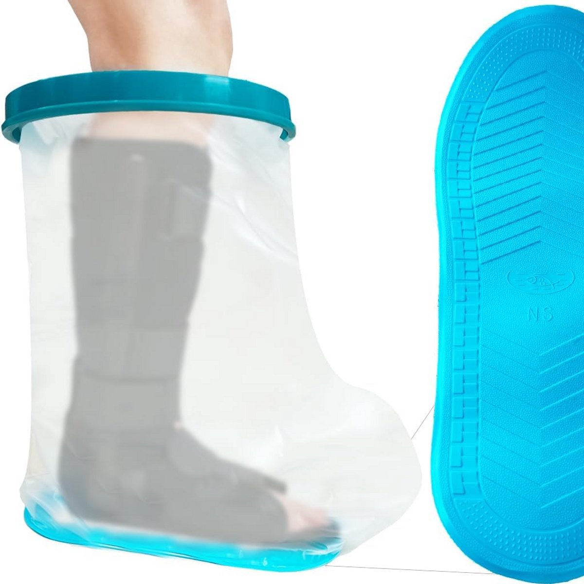 Waterdichte douche-afdekking voor been en voetgips - extra breed en groot