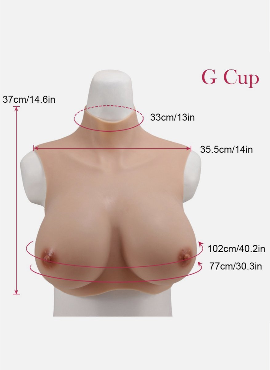 Siliconen borsten- G cup- Nep Borsten- 100% siliconen- 3650 gram -Crosdresser- Travestiet- Cosplay-Breastplate-Travestie- Natuurlijke look- Nep Tieten voor mannen-
