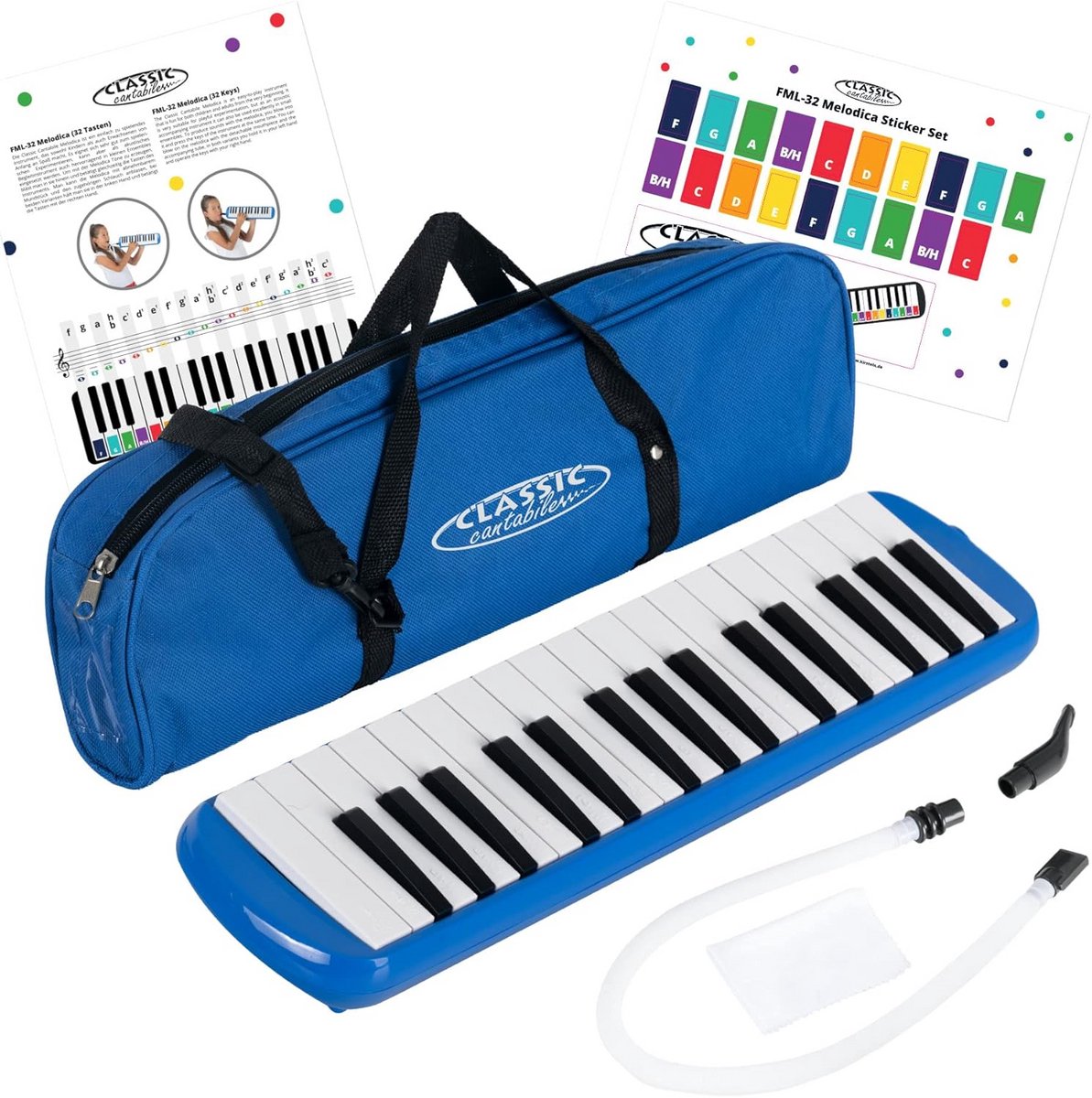 32 Toetsen Melodica Blauw - Muziekinstrument voor Kinderen en Volwassenen