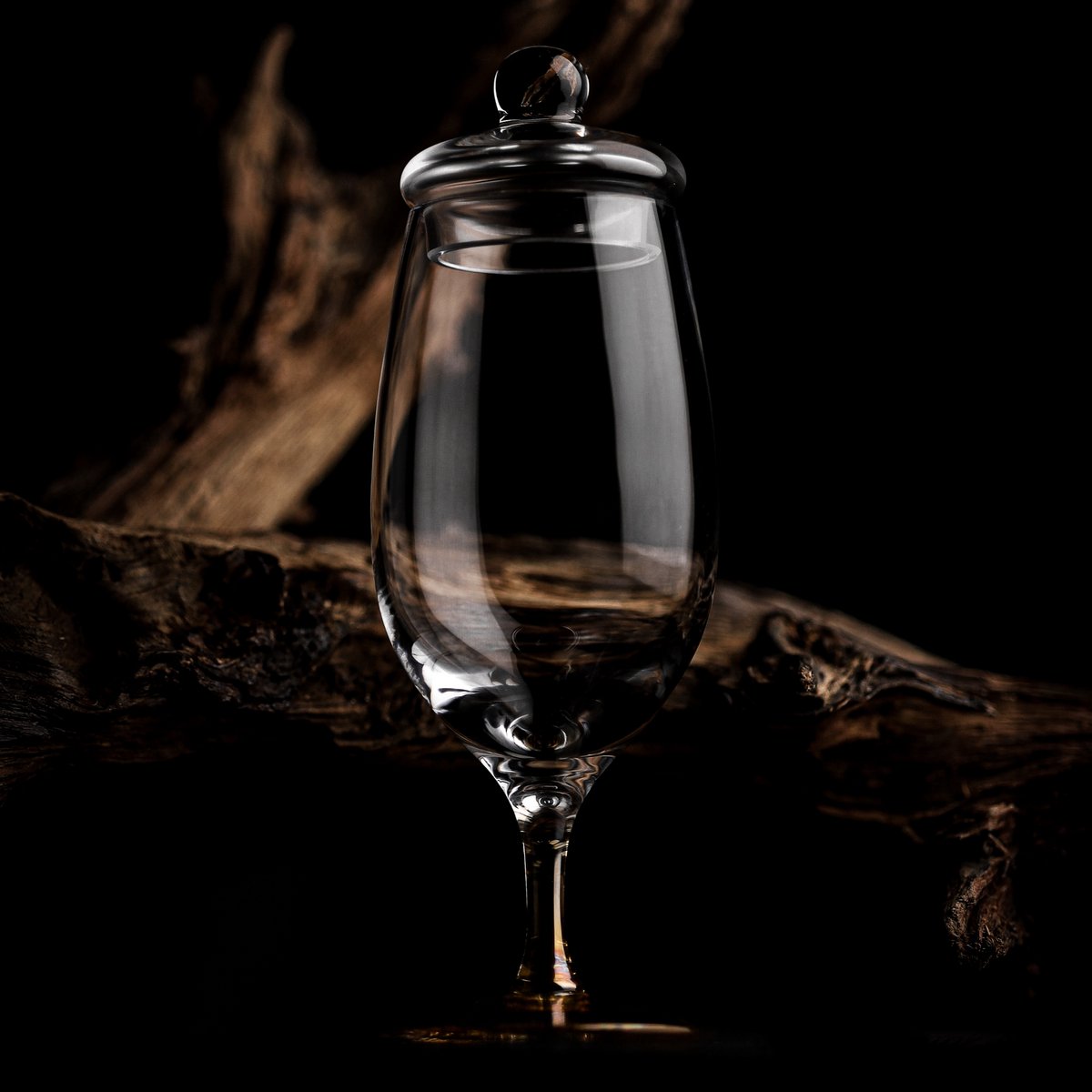 Amber Whiskeyglas G201 - Met Deksel - Handgemaakt - AmberGlass
