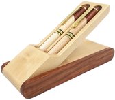 Set de stylos Signature de luxe - 3 pièces - Stylo plume et stylo à bille en bois - Perfect pour le bureau et École