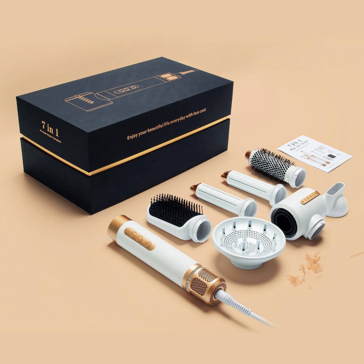 7-in-1 Airstyler - Multistyler - Föhnborstel Kort Haar - Haarkruller - Haarstyler - Haardroger - Warmteborstel - Krulborstel - Krultang - Stijlborstel - 5 in 1 Hairstyler