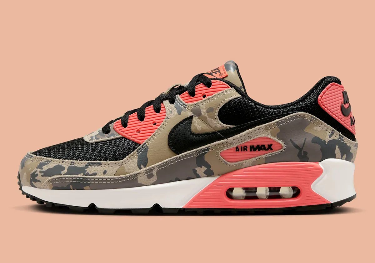 Nike Air Max 90 Premium bruin - zwart - rood
