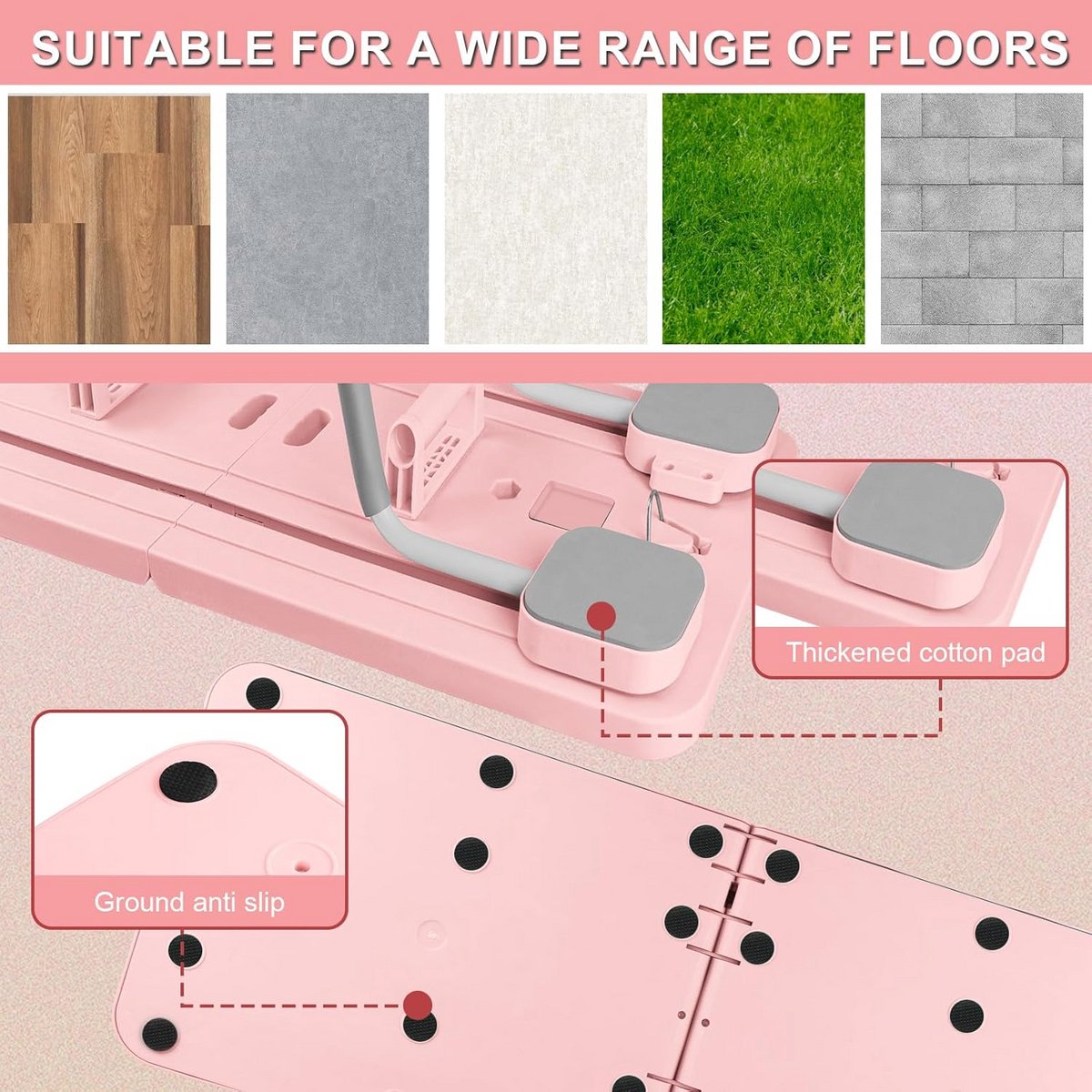 Multifunctionele Pilates Board Opvouwbaar met Ab Roller en - afbeelding 3