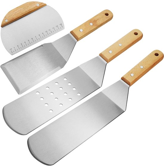 Weber 2-delige spatelset voor Plancha Roestvrij staal