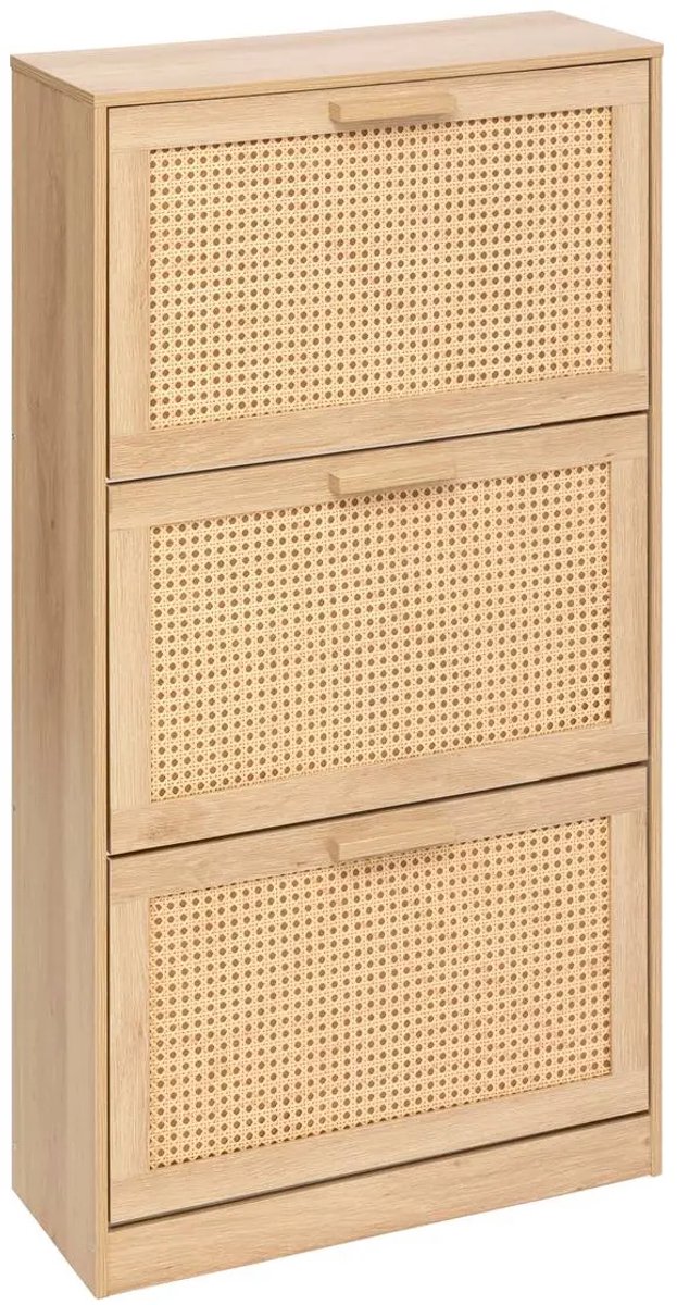 5Five Rieten Schoenenrek 3L - 60x24x113cm - Beige