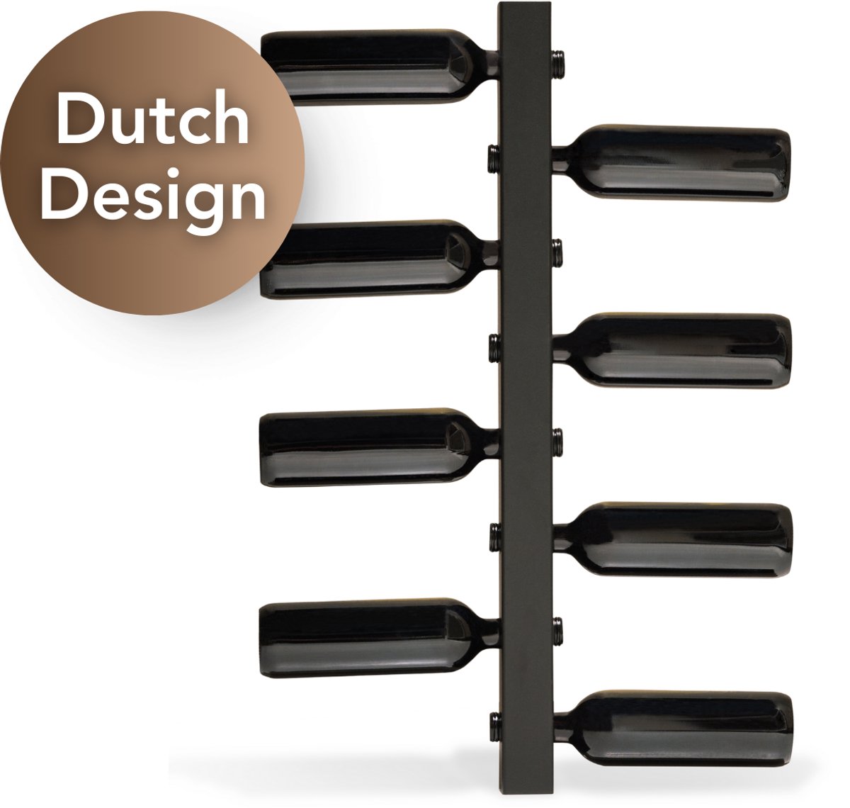 Steelful Wijnrek - Wijnrek Muur - Industrieel Wijnrek - Wijnfleshouder - Wijnhouder Wand - Metaal - Voor 8 Flessen - Zwart - Relatiegeschenk