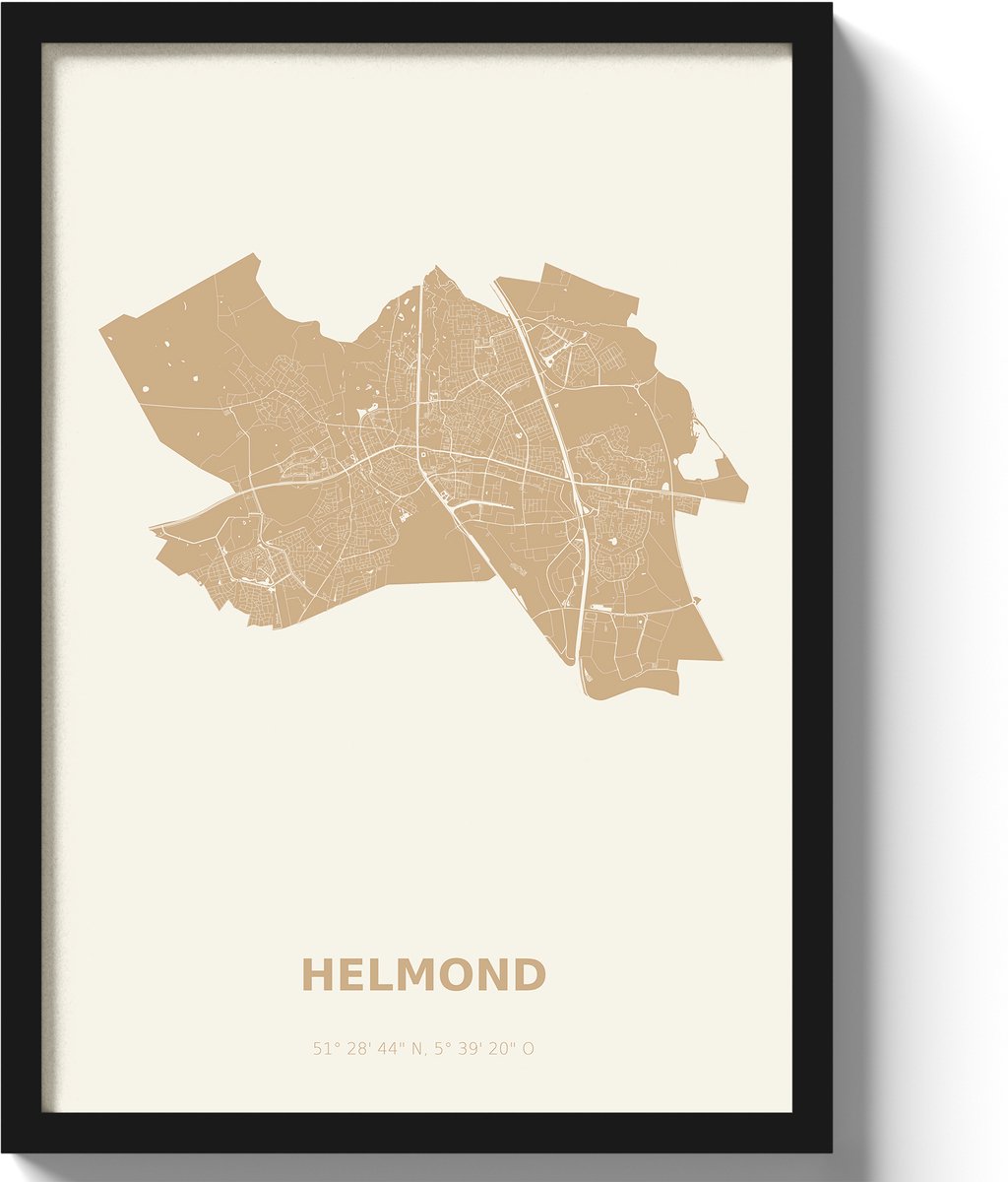 Poster Helmond A2 - 42 x 59,4 cm - Beige (Exclusief Lijst)