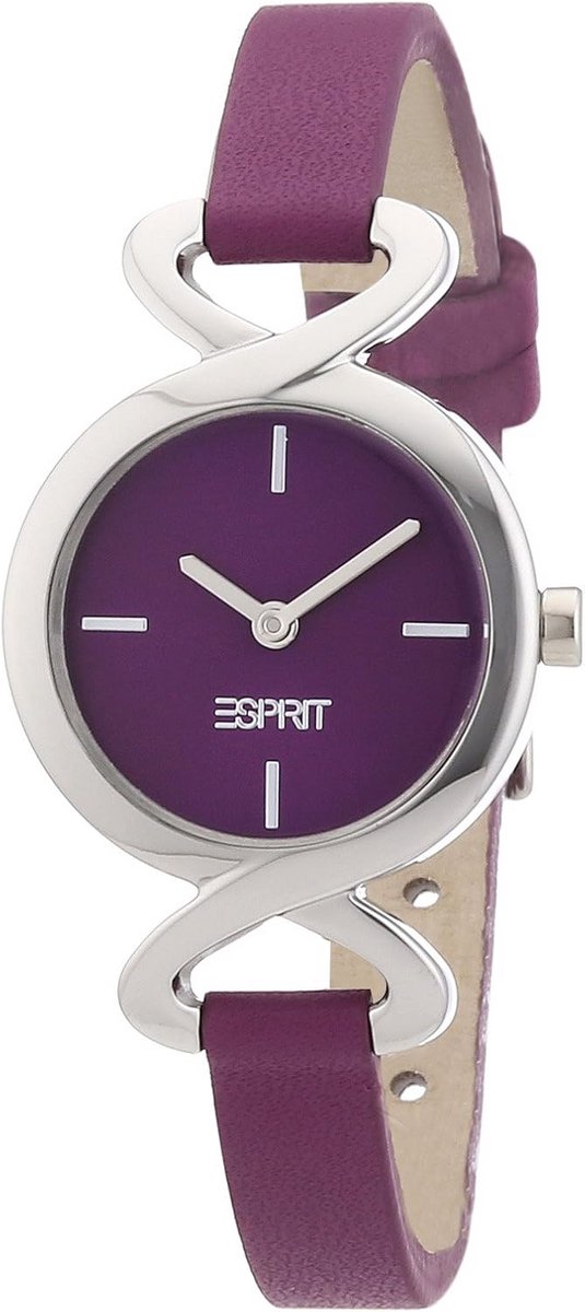 Esprit dameshorloge met zwarte lederen band