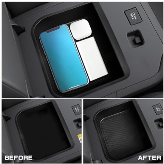 Prado 250/GX 550 2024 2025 - Centerconsole Koelbox Organizer - Zwart ABS met Silicone Pad — afbeelding 2