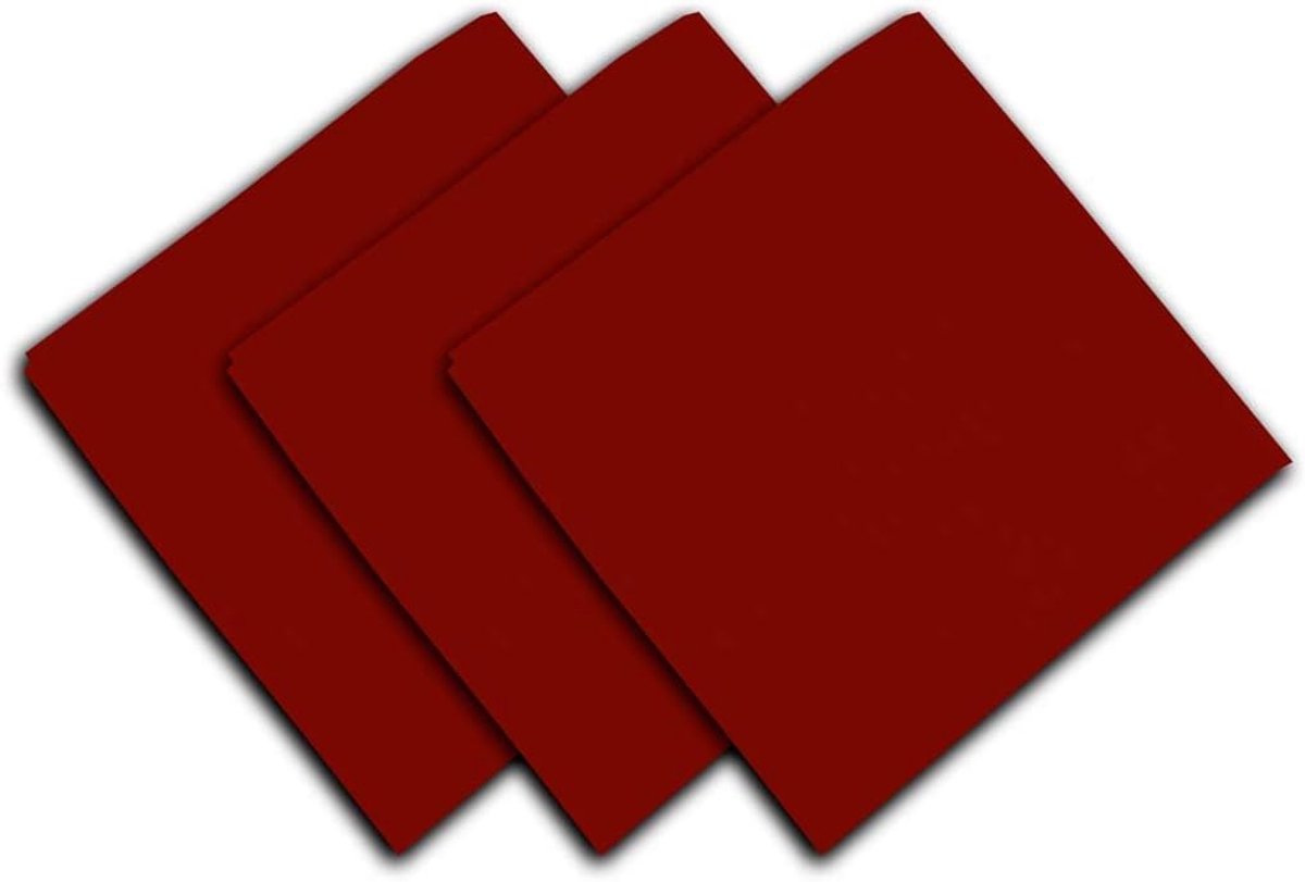 Famanu - Katoenen Servetten – 3 stuks 45x45 cm – Rood – Herbruikbare Luxe Tafeldecoratie