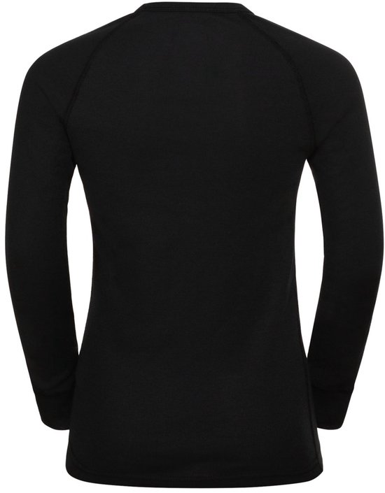 Zwart thermoshirt met lange mouwen en ronde hals, van gebreide stof.