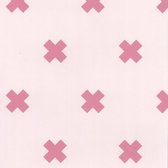 Fabs World | Roze kruisjes | Vliesbehang 0,53x10m