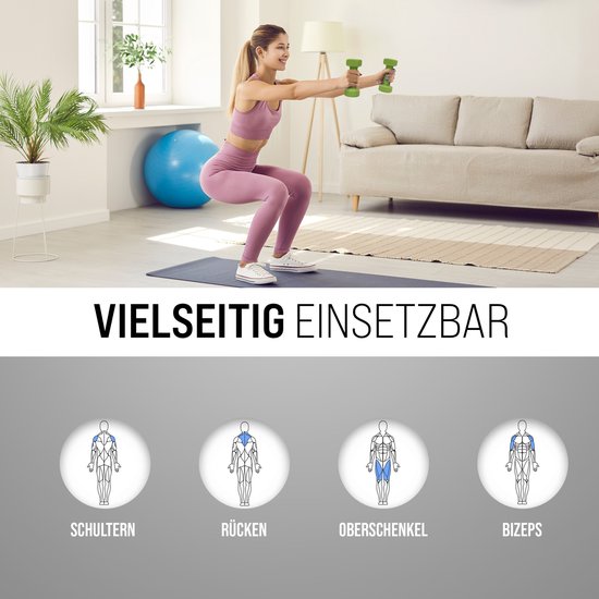 Apollo Halterset | Fitnesshalters, 2x5kg | Inclusief Halterrek voor Halterset | Dumbbells voor Vrouwen & Mannen| Dumbbell Weights | 5kg- Gewichten