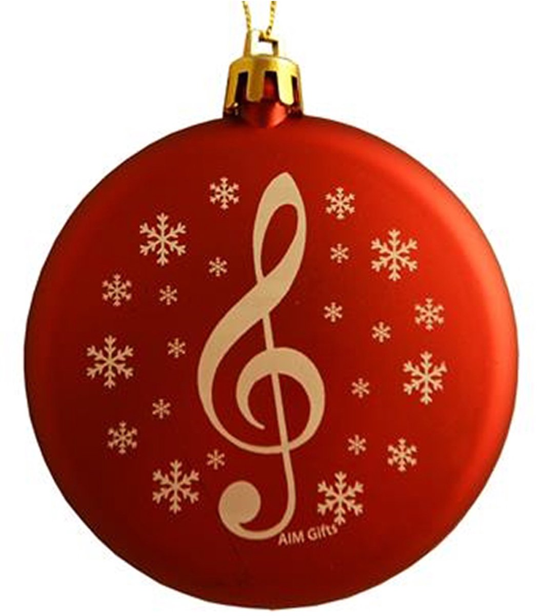 Music Gifts - Kerstversiering - Vioolsleutel met sneeuwvlokken - Satijnen textuur - Verschillende kleuren