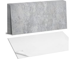 Coloray Plaktegels - Natuursteen textuur Wandtegel Zelfklevend - 60 cm x 30 cm - Grijs Plaktegels - 6 stuks - Rechthoek PVC Tegels - Plaktegels Keuken - Zelfklevende Vloertegels Badkamer - Vinyl Tegels - Zelfklevende Wandtegels