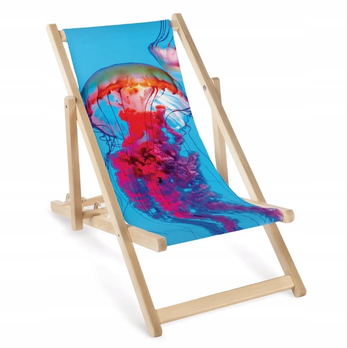 Houten kinderligstoel met Medusa print - Verstelbare rugleuning
