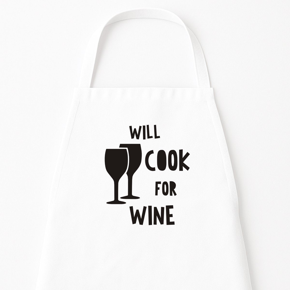 Keukenschort "Will Cook for Wine" | Kerstcadeau voor Vrouw | Wijnliefhebber