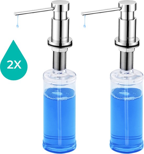 Foto: Cecipa max zeepdispenser chroom set 2x 300ml zeeppompje zeepdispenser chroom zeepdispenser keuken zeepdispenser set chroom