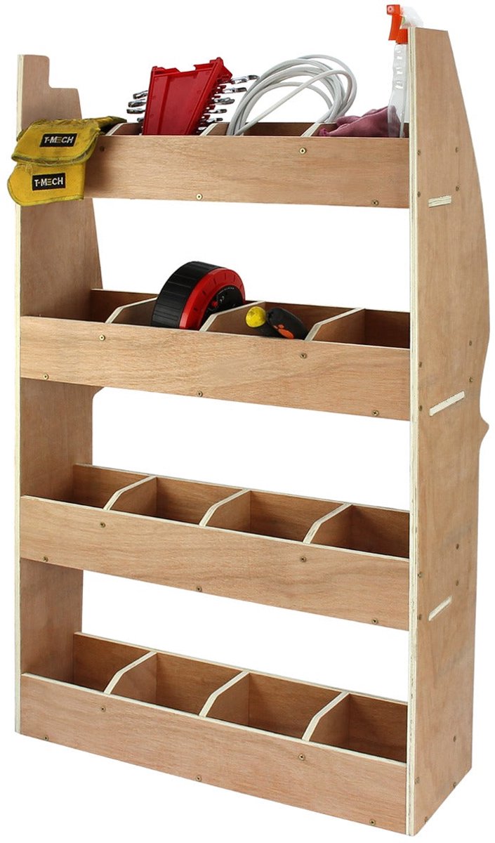 Nissan Primastar stellingkast 4 planken 16 vakken 116x67,5x28,5cm