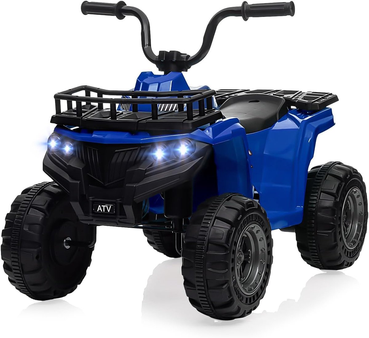 Brisakys - Elektrische Kinderquad 12V - 2 tot 5 jaar - ATV- met LED Verlichting & Muziek - Blauw