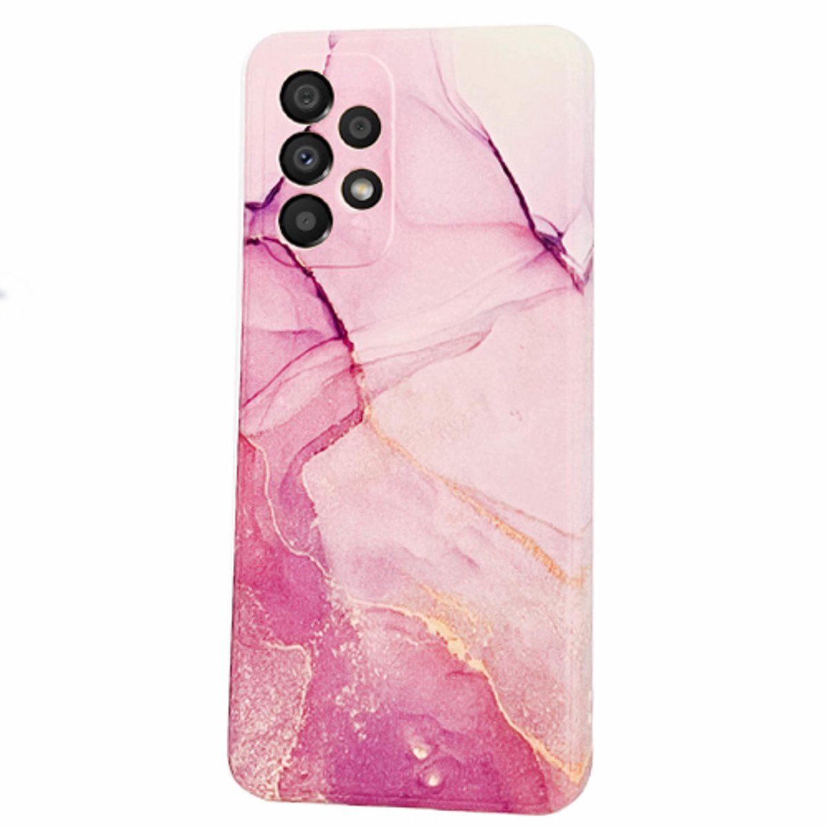 Telefoonhoesje Geschikt voor iPhone 14 Pro - Back Cover - Marmer Printje - Achterkantje