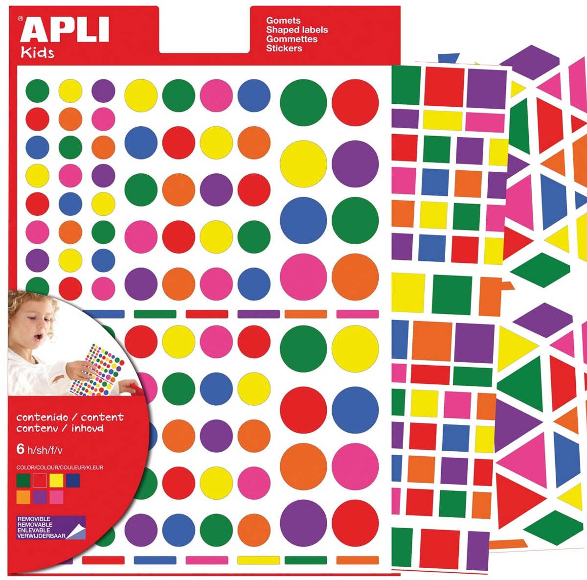 Apli verwijderbare stickers verschillende vormen 664x