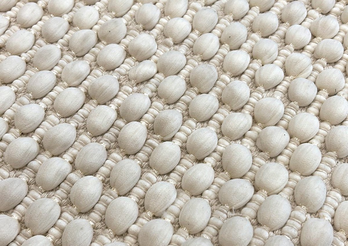 Zohome Badmat Mauro - Off White - Badkamermat - Bidetmat - Badmat Antislip - 40% Katoen 60% Polyester - 60x100 cm