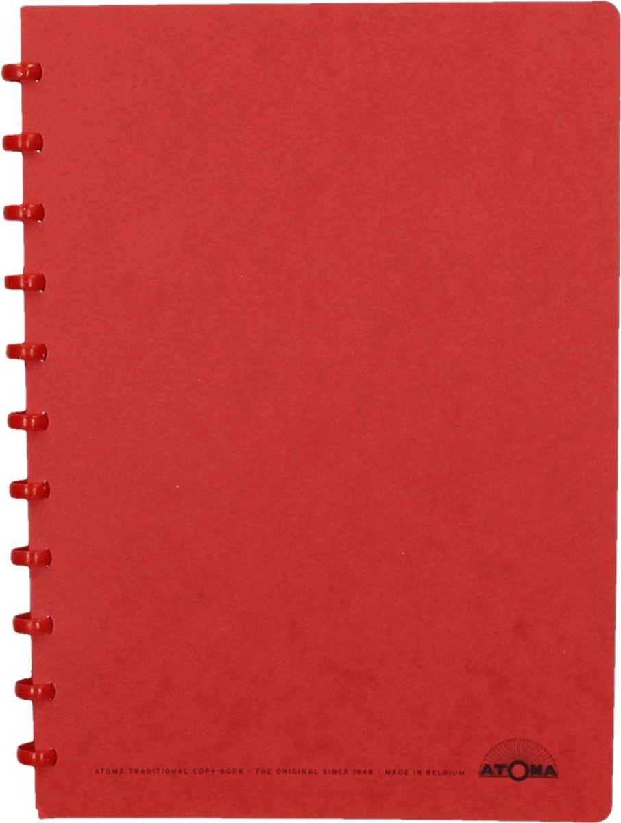 Atoma schrift | ft A4 | 144 bladzijden | geruit 5 mm | rood