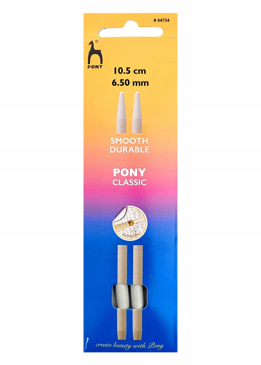 Pony Breinaalden 10,5cm 6,5mm Teflon - Voor Breidraden
