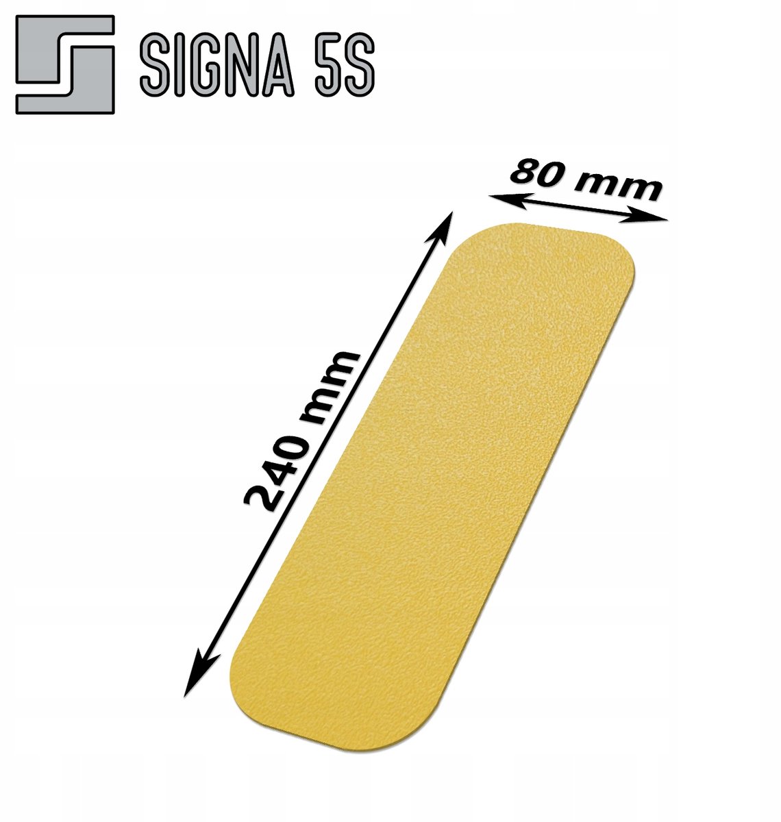 SIGNA 5S Vloermarkering Form I 80x240mm Antislip Geel