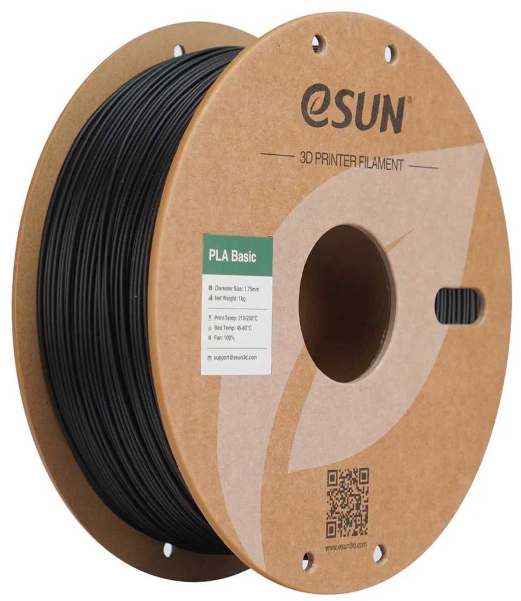 eSun PLA-Basic Zwart / Black 1 kg - 1.75mm - 3D printer filament
