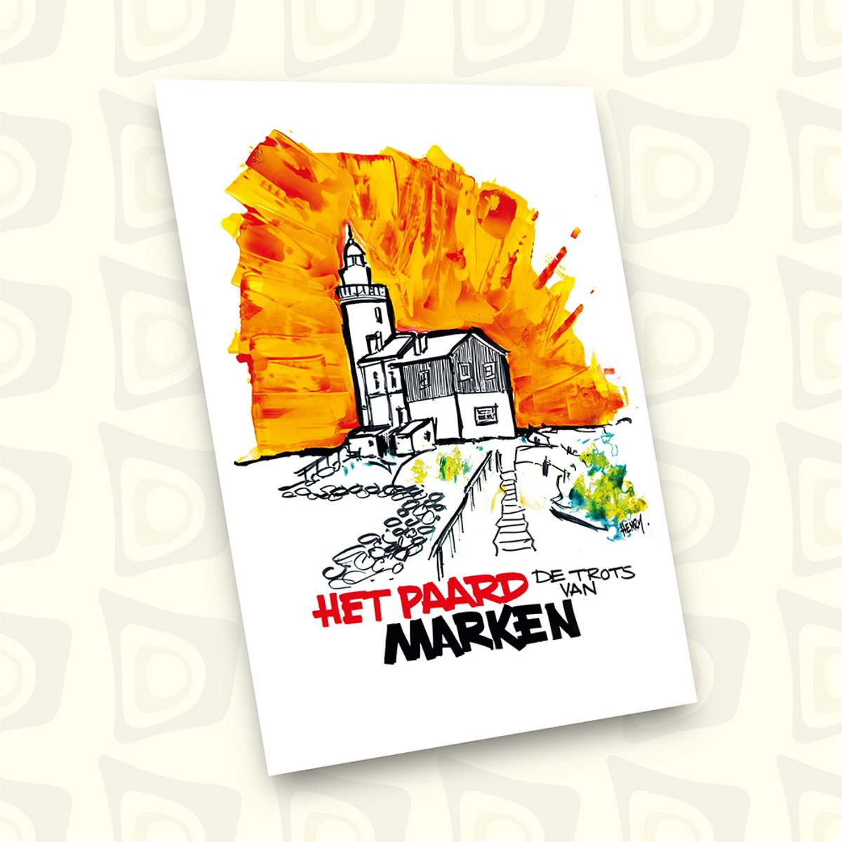 MARKEN, Het Paard, de trots van Marken, UNIEKE ANSICHTKAART, 24 STUKS