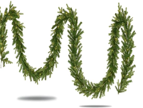 Guirlande kerstslinger 180cm - 50 leds - PE/PVC - 254 tips - Met afstandsbediening - Groen